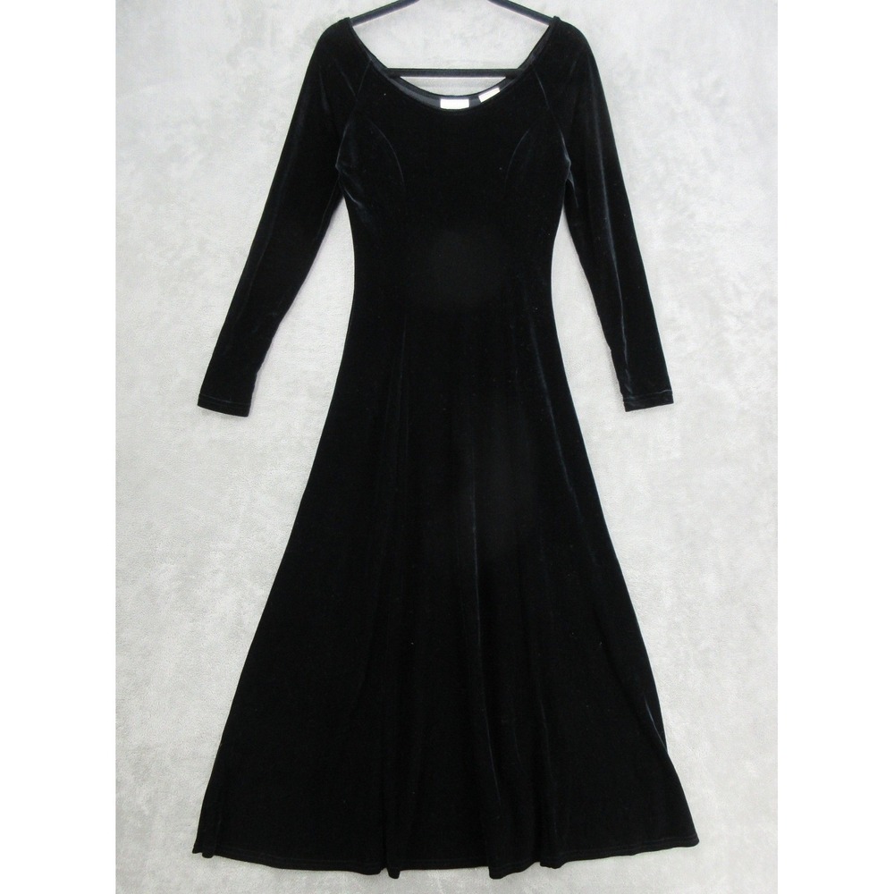 Vintage Moda Intl Dress Womens Small Velvet Maxi Gown‎ Whimsigoth Stretch 90s